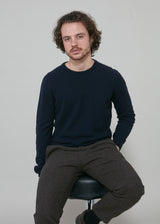 Mens Eco-Cashmere Blend Jumper - Navy