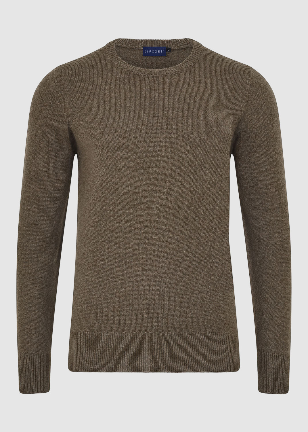 Mens Eco-Cashmere Blend Jumper - Khaki