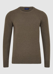 Mens Eco-Cashmere Blend Jumper - Khaki