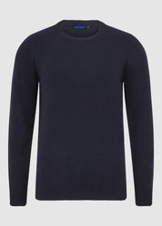 Mens Eco-Cashmere Blend Jumper - Navy
