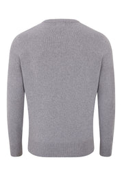 Mens Eco-Cashmere Blend Crew Neck Jumper - Light Grey