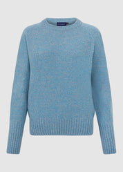 Womens Eco-Cashmere Wool Jumper - Blue Twist