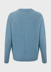 Womens Eco-Cashmere Wool Jumper - Blue Twist