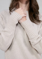 Womens Eco-Cashmere Wool Jumper - Light Camel