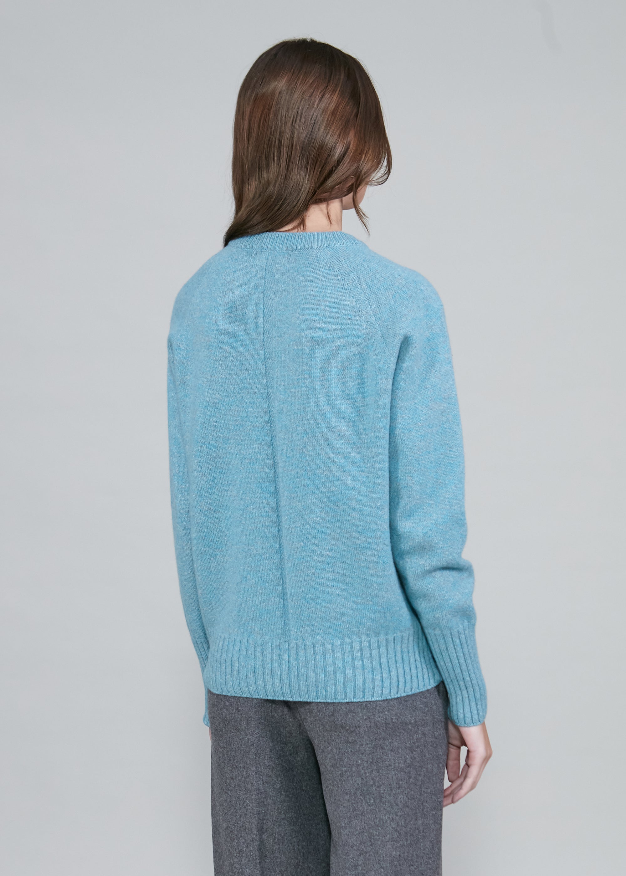 Womens Eco-Cashmere Wool Jumper - Blue Twist