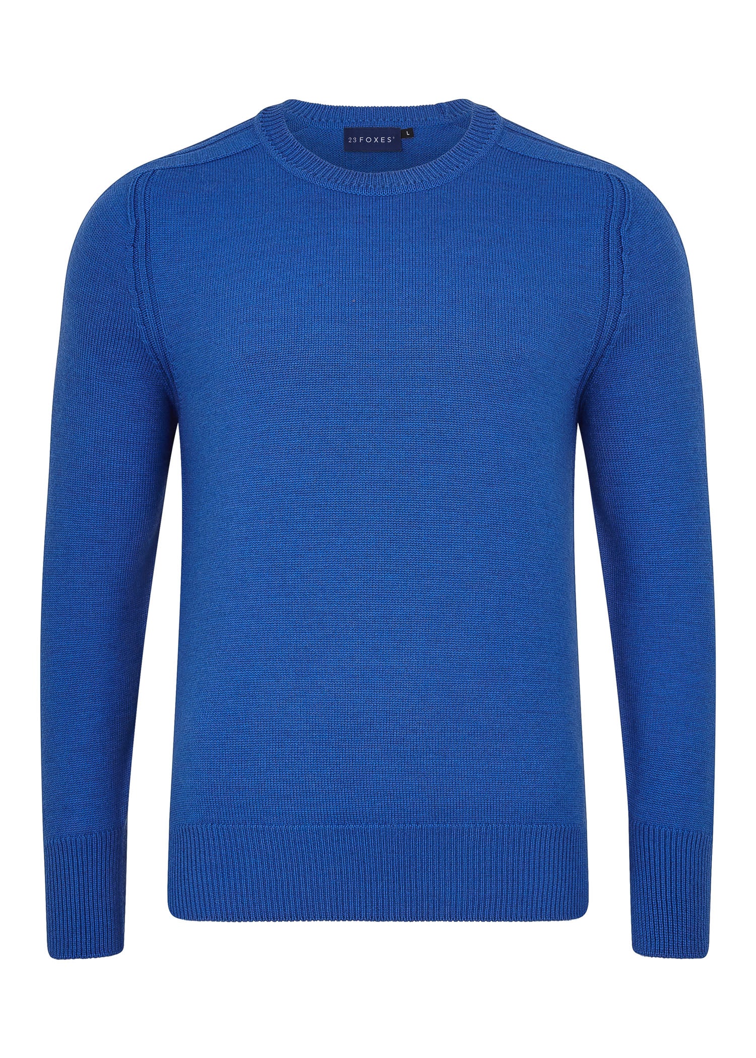 The First - Blue Twist - Mens Crew Neck Extrafine Merino Wool Jumper