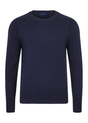 The First - Dark Navy - Mens Crew Neck Extrafine Merino Wool Jumper