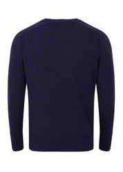 The First - Dark Navy - Mens Crew Neck Extrafine Merino Wool Jumper