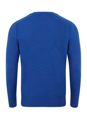 The First - Blue Twist - Mens Crew Neck Extrafine Merino Wool Jumper