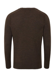 Extrafine Merino Crew Neck Jumper - Khaki