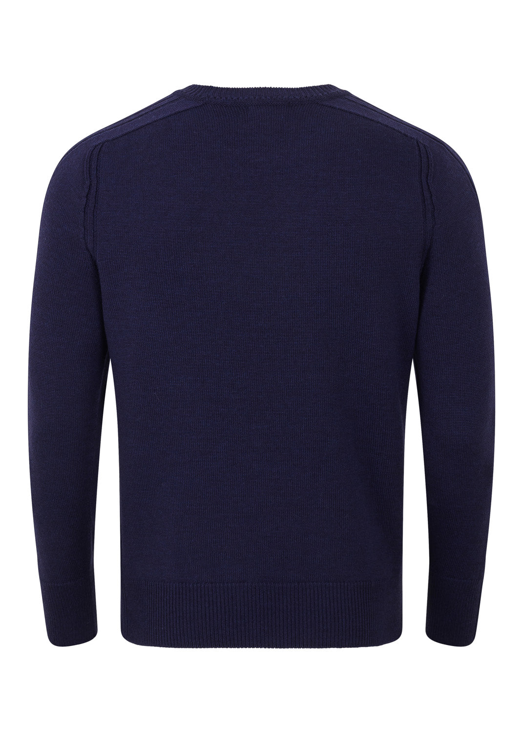 The First - Navy Twist - Mens Crew Neck Extrafine Merino Wool Jumper