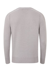 The First - Grey - Mens Crew Neck Extrafine Merino Wool Jumper