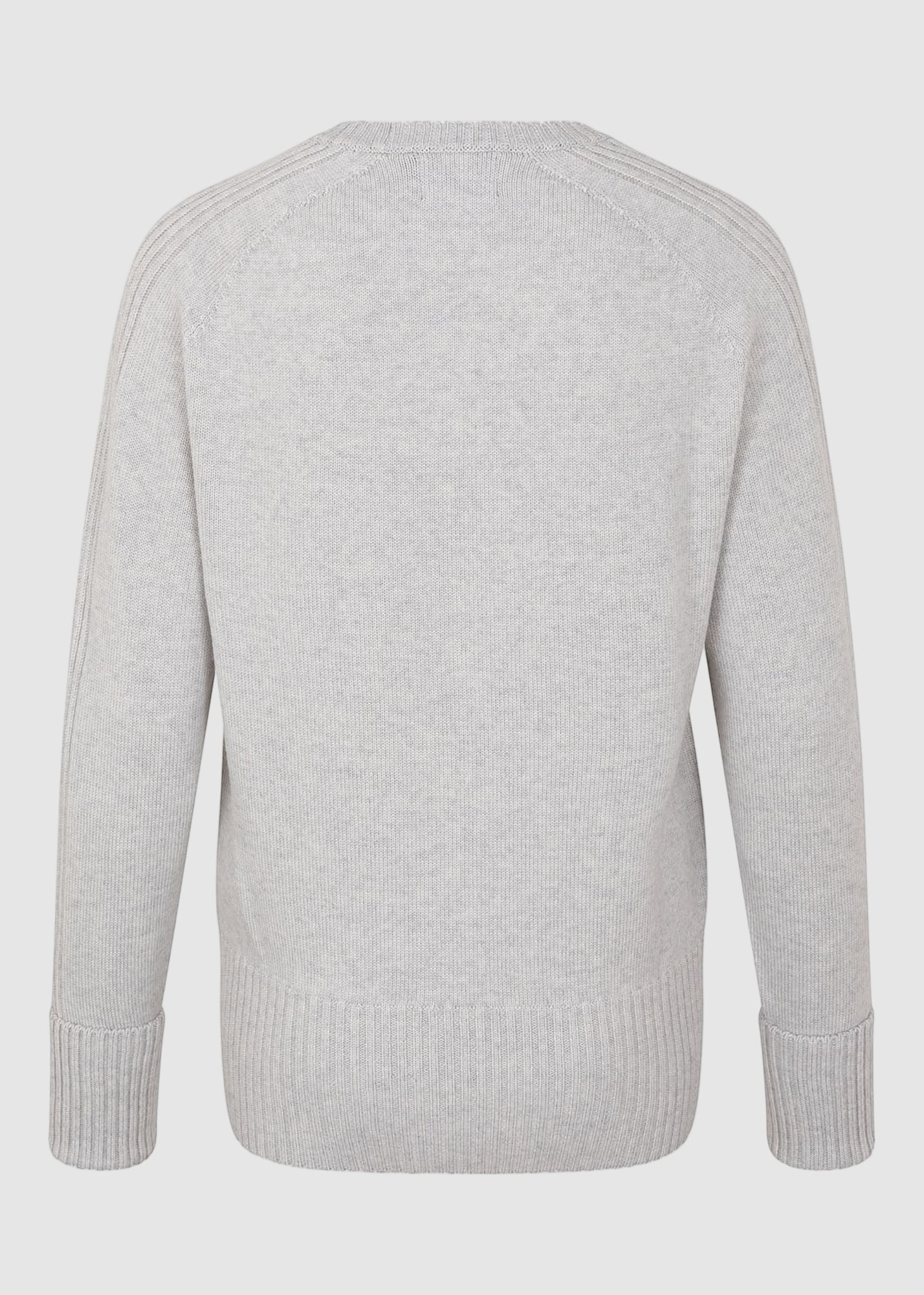 Womens Crew Neck Extrafine Merino Wool Jumper - Grey