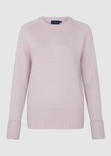 Womens Crew Neck Extrafine Merino Wool Jumper - Pink