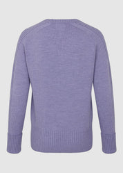 Womens Crew Neck Extrafine Merino Wool Jumper - Purple