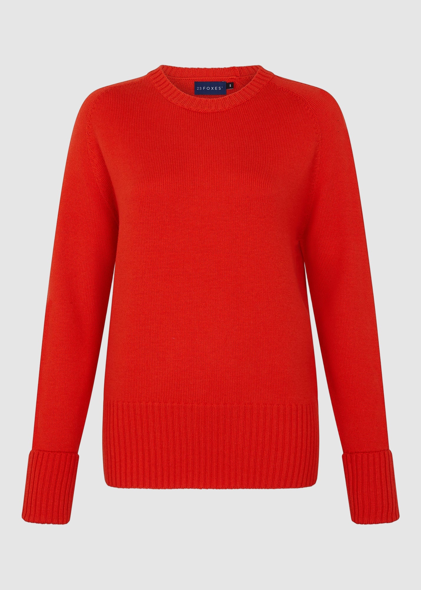 Womens Crew Neck Extrafine Merino Wool Jumper - Burnt Orange