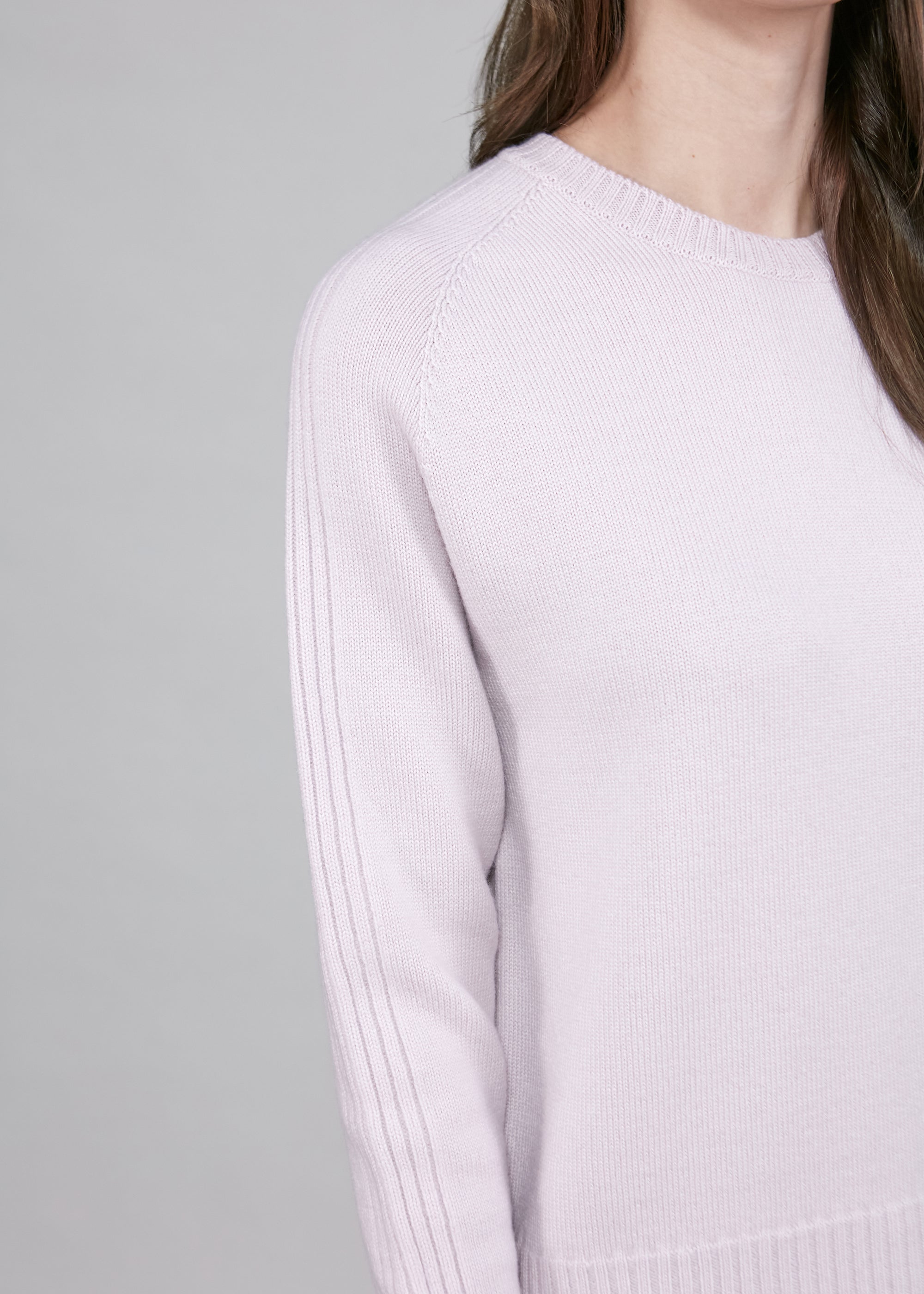 Womens Crew Neck Extrafine Merino Wool Jumper - Pink