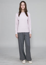 Womens Crew Neck Extrafine Merino Wool Jumper - Pink