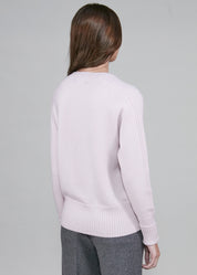 Womens Crew Neck Extrafine Merino Wool Jumper - Pink