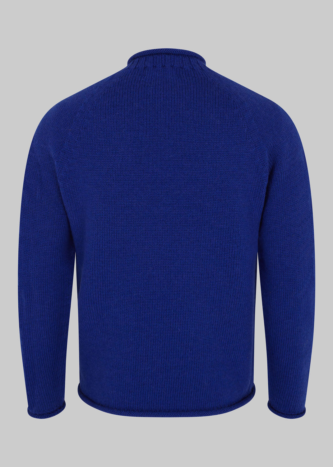 British Wool Roll-Edge Crew Neck Jumper - Ink Blue