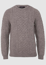 Classic Aran Wool Jumper - Oatmeal | Made from British Wool | 23 Foxes - Knitwear