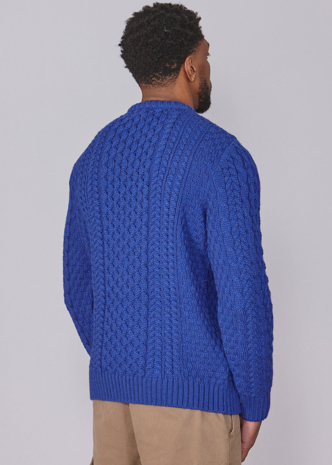 Classic Aran Wool Jumper - Sapphire | Made from British Wool | 23 Foxes - Knitwear