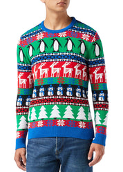 Comic Penguin Xmas Mens Eco Christmas Jumper