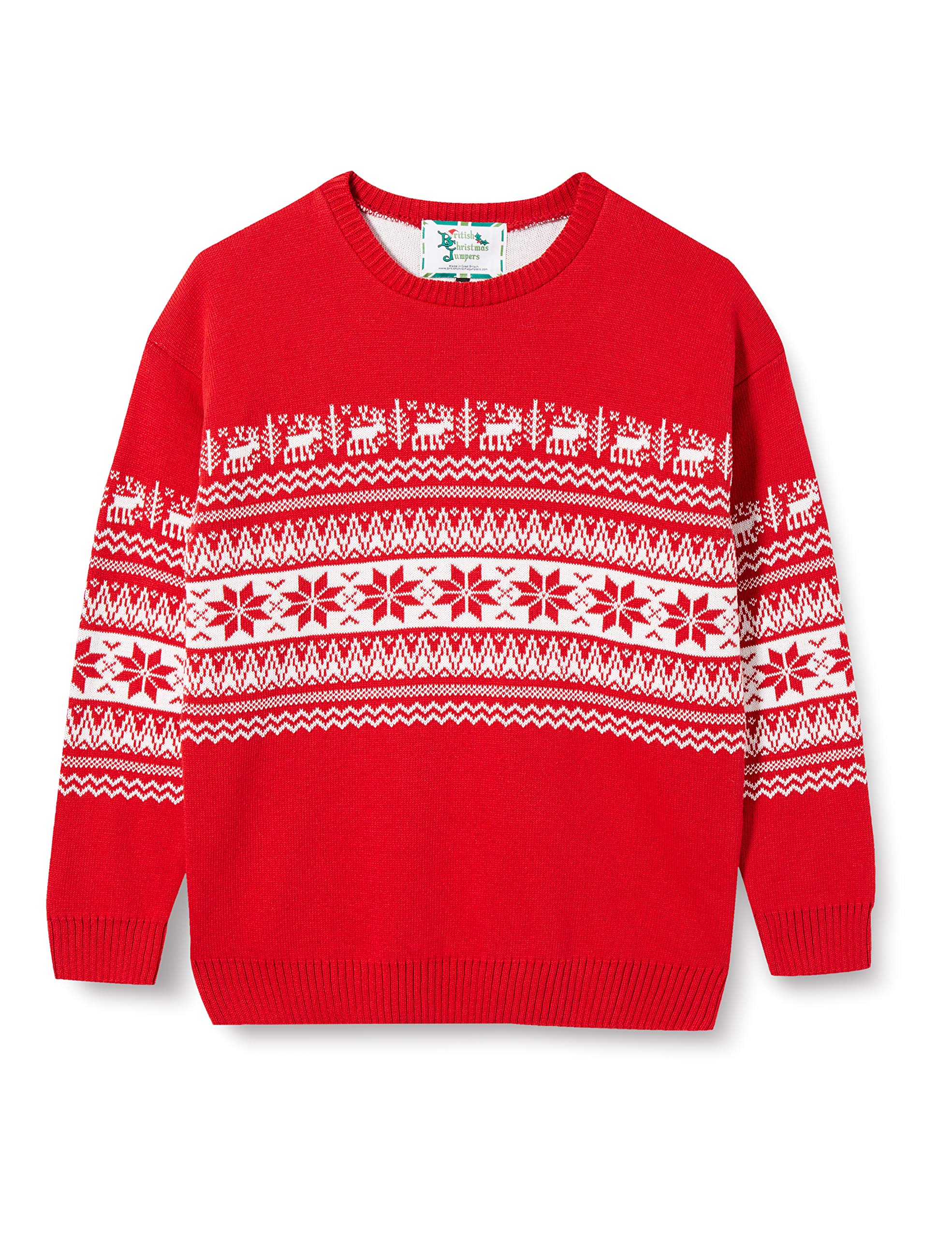 The Nordic Fairisle Red Kids Eco Christmas Jumper