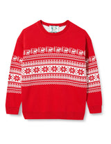 The Nordic Fairisle Red Kids Eco Christmas Jumper