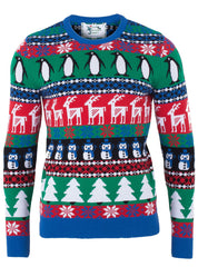 Comic Penguin Xmas Mens Eco Christmas Jumper
