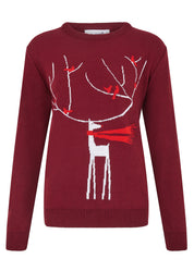 A Windy Day Womens Eco Christmas Jumper - Maroon