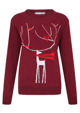 A Windy Day Womens Eco Christmas Jumper - Maroon