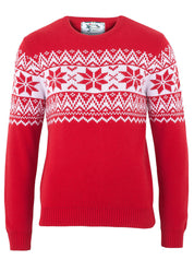 The Nordic Fairisle Red Mens Eco Christmas Jumper