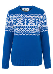 The Nordic Fairisle Blue Womens Eco Christmas Jumper