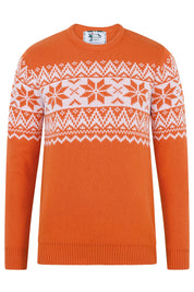 The Nordic Fairisle Men's Eco Christmas Jumper - Orange