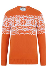 The Nordic Fairisle Men's Eco Christmas Jumper - Orange