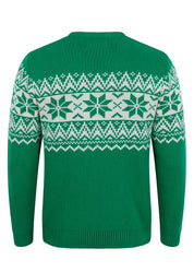 The Nordic Fairisle Men's Eco Christmas Jumper -  Green