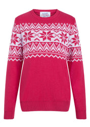 The Nordic Fairisle Women's Eco Christmas Jumper - Hot Pink
