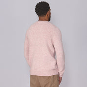 Shetland Wool Mens Crew Neck Jumper - Pink
