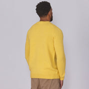Shetland Wool Mens Crew Neck Jumper - Yellow