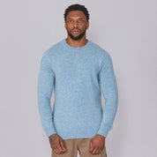 Shetland Wool Mens Crew Neck Jumper - Baby Blue