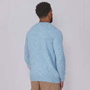 Shetland Wool Mens Crew Neck Jumper - Baby Blue