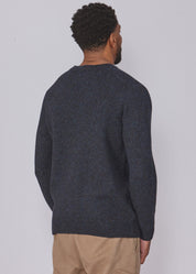 Shetland Wool Mens Crew Neck Jumper - Black