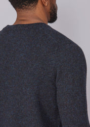 Shetland Wool Mens Crew Neck Jumper - Black