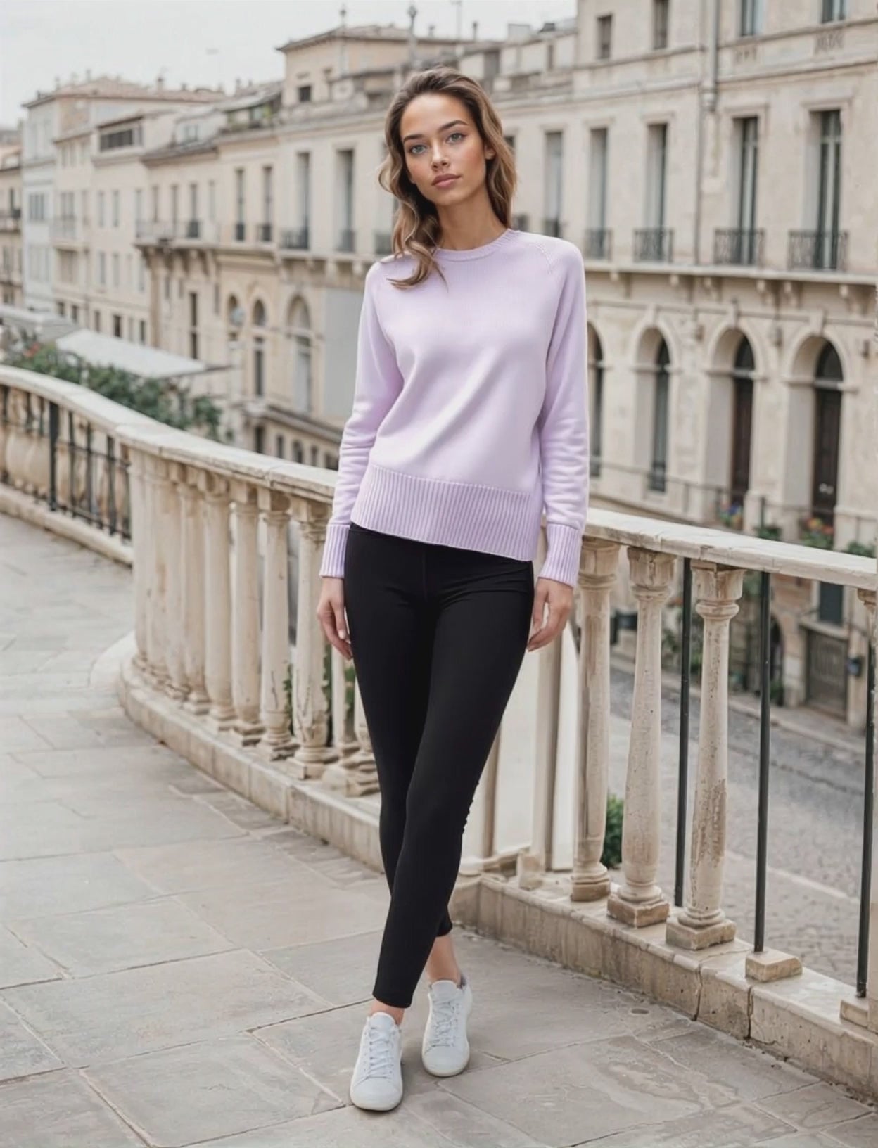 Womens Crew Neck Extrafine Merino Wool Jumper - Pink