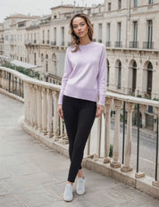 Womens Crew Neck Extrafine Merino Wool Jumper - Pink