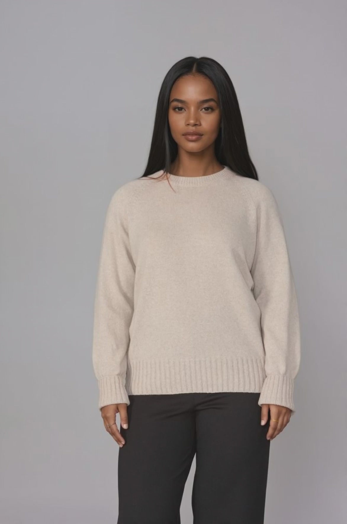 Womens Eco-Cashmere Wool Jumper - Light Camel
